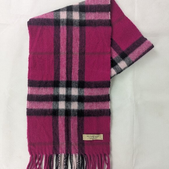 Burberry Accessories - Burberry London England Classic Nova Check Pink Scarf Made In United Kingdom